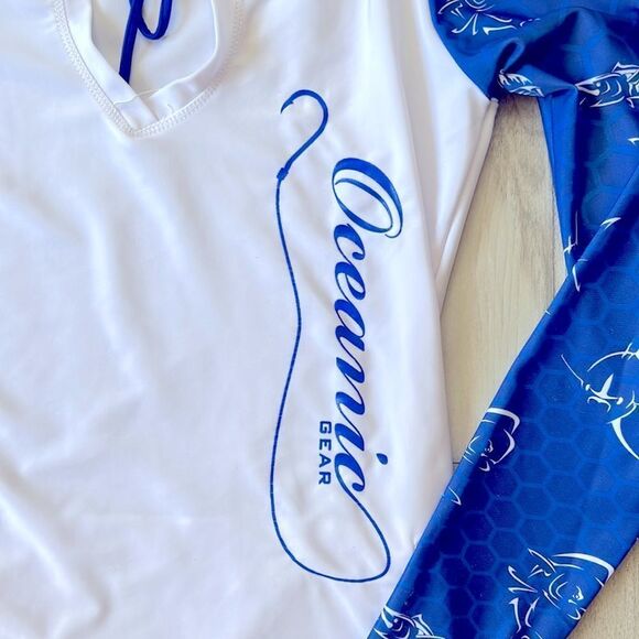 Oceanic Gear Fishing RashGuard Long Sleeves With Hood And Zipper Pockets XS - Picture 3 of 5